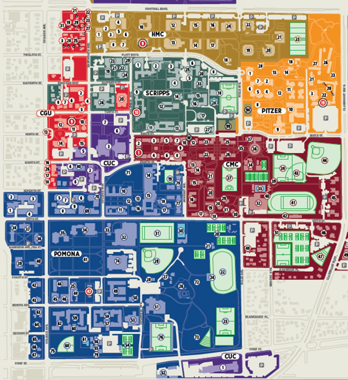 Claremont Colleges Campus Map - Gretel Hildagarde